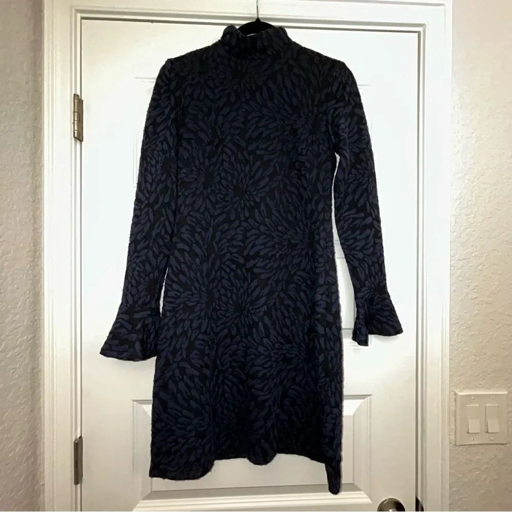 Hutch Anthropologie Mock Neck Bell Long Sleeve Straight Sheath Dress